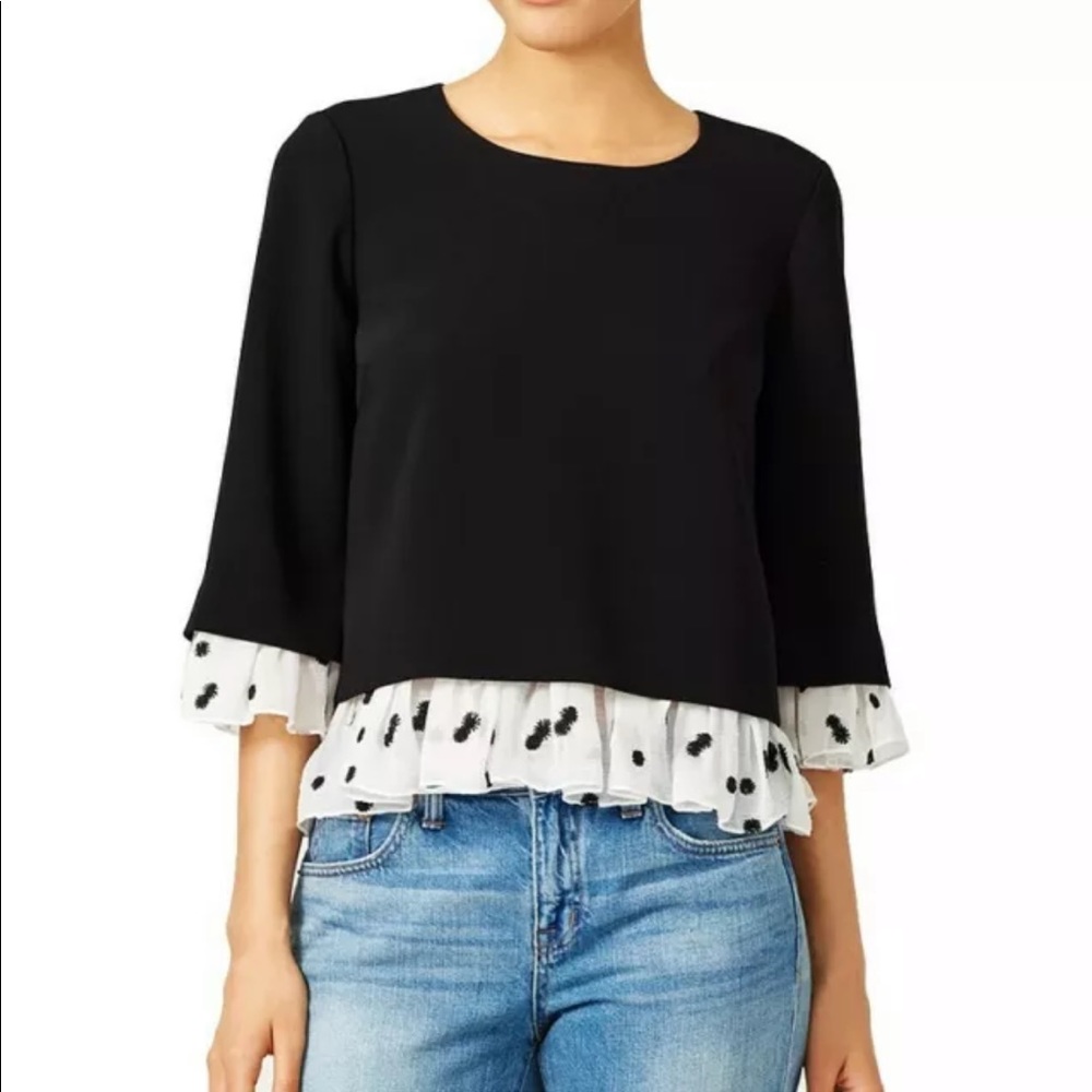 Elizabeth and James Yuri Ruffled Polka Dot Top - S